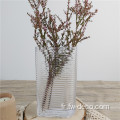 Vase en verre à côte transparente d'ouverture en U